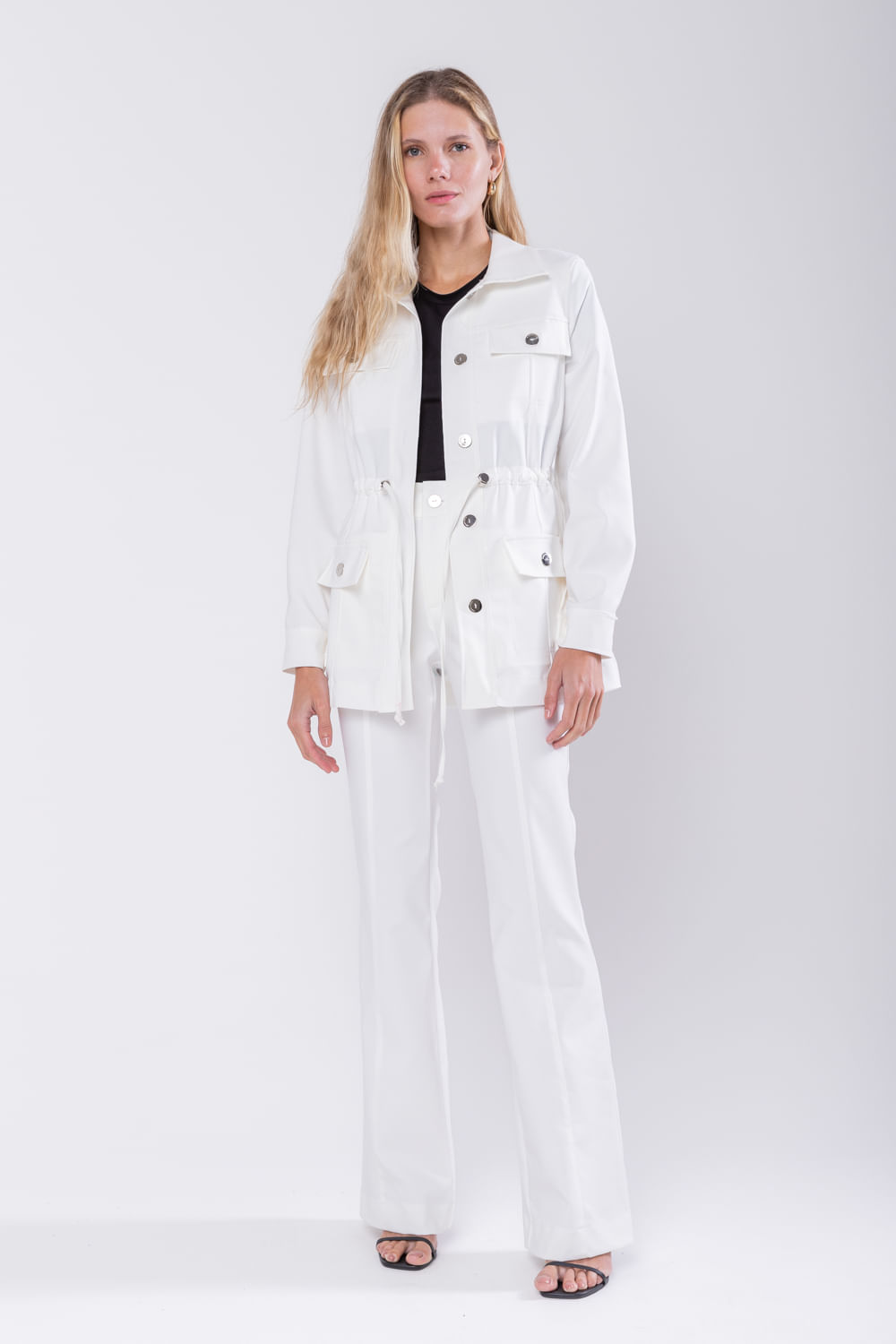 Hidrogênio - OFÉLIA OFF WHITE STRAIGHT TROUSERS - 19505018