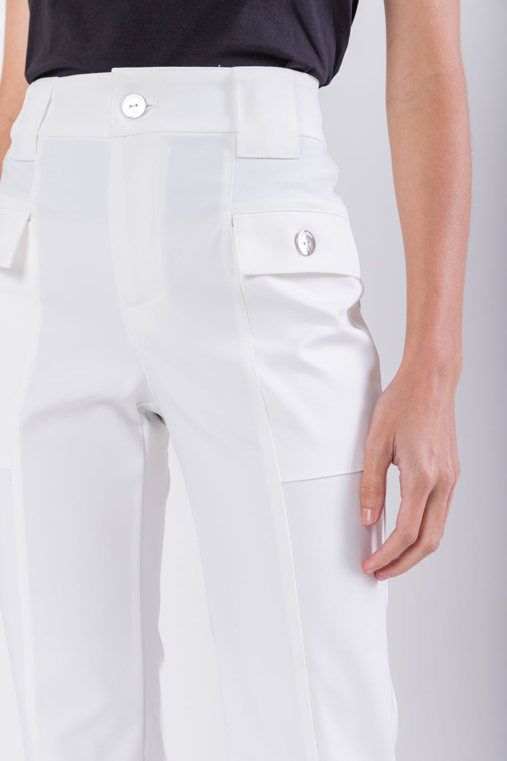 Hidrogênio - OFÉLIA OFF WHITE STRAIGHT TROUSERS - 19505018