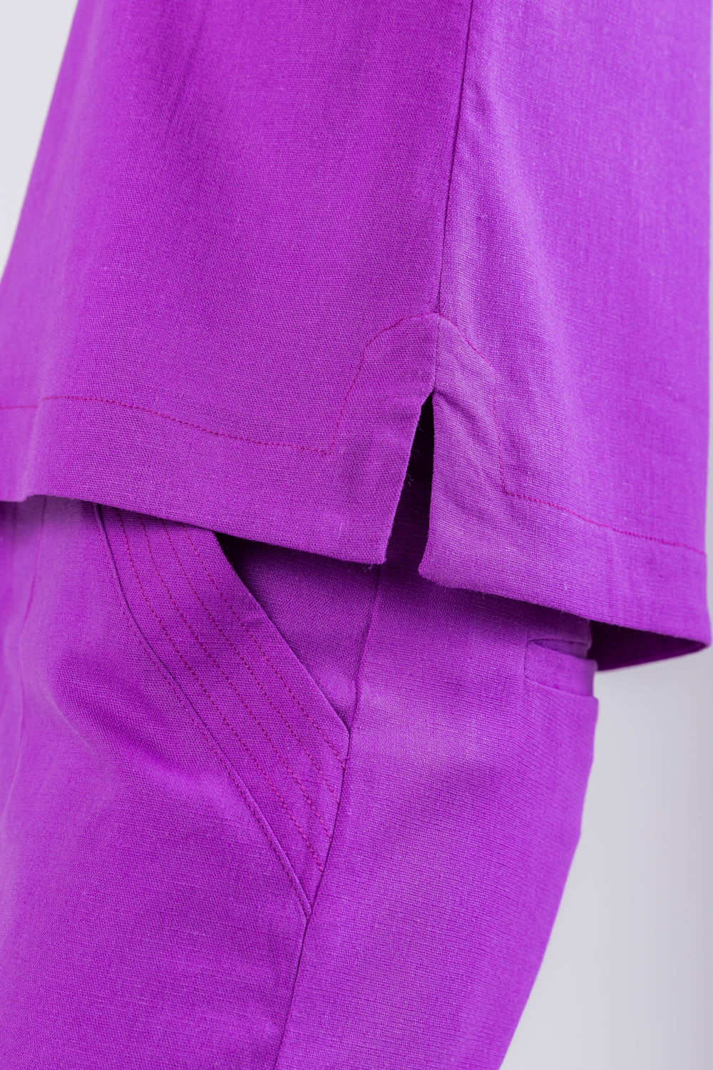 Hidrogênio - MARIA ANTONIA BEAUTYBERRY LINEN STRAIGHT PANTS - 19716501