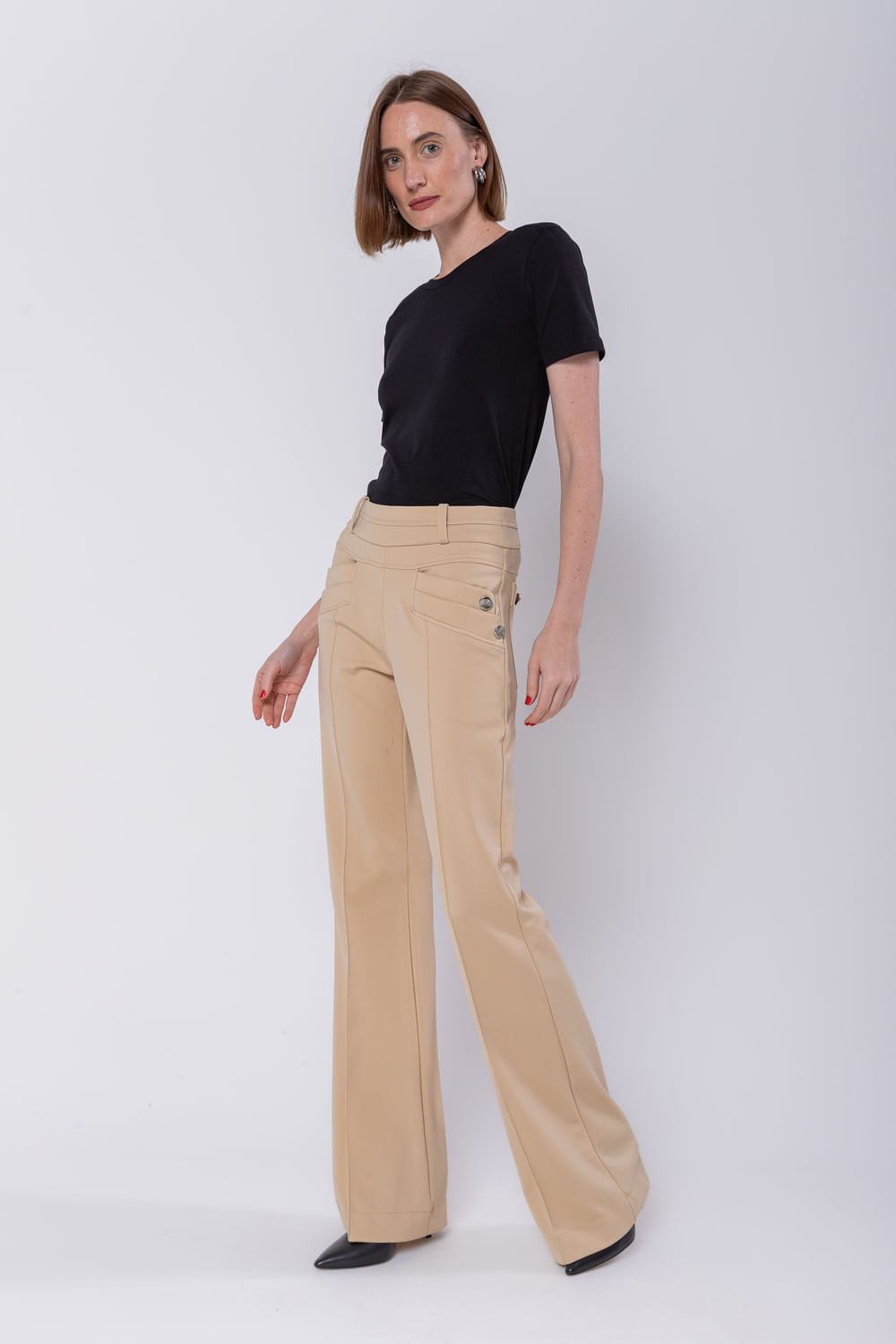 Hidrogênio - FLARE PANTS BLACK STRAW - 19507504