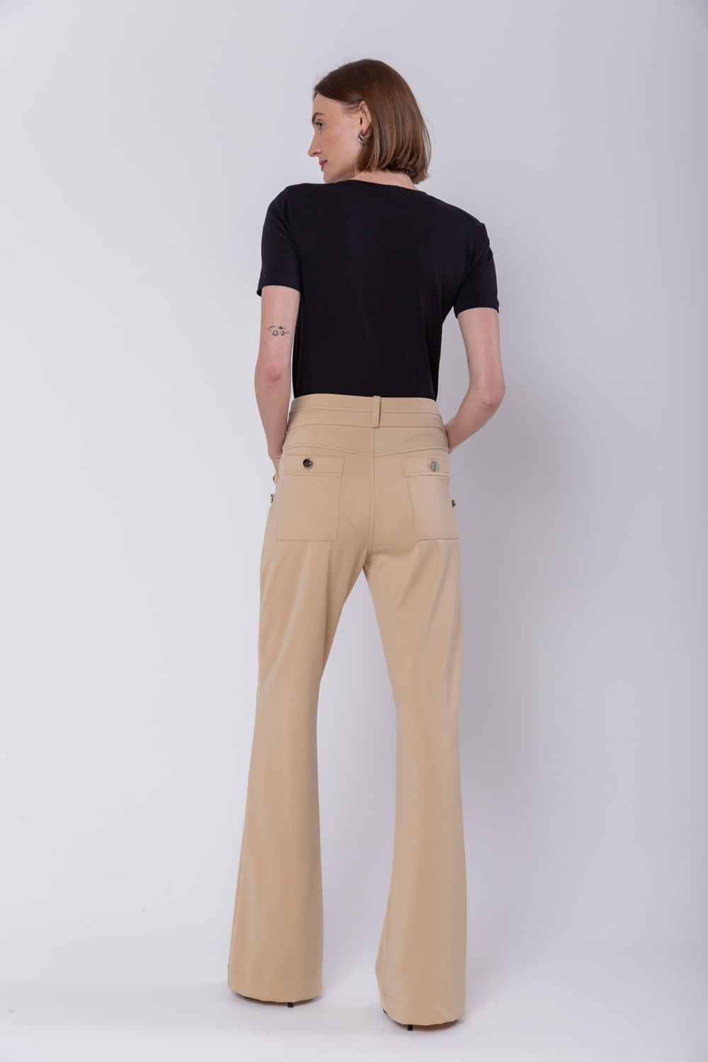 Hidrogênio - CALÇA FLARE AMORA PALHA - 19507504