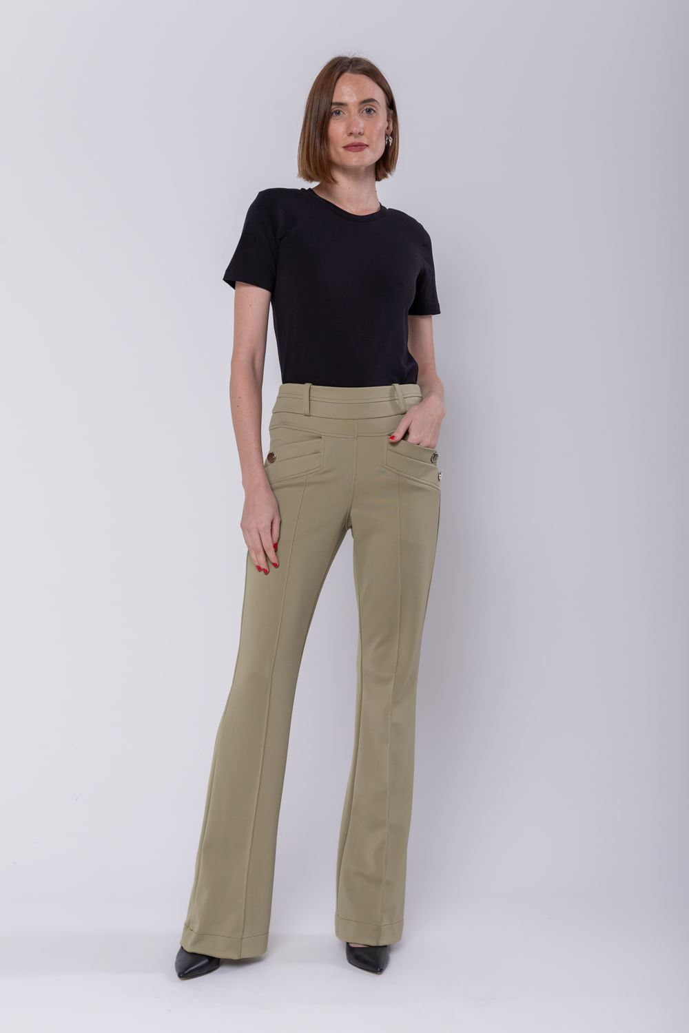 Hidrogênio - CALÇA FLARE AMORA MANGUE - 19507502