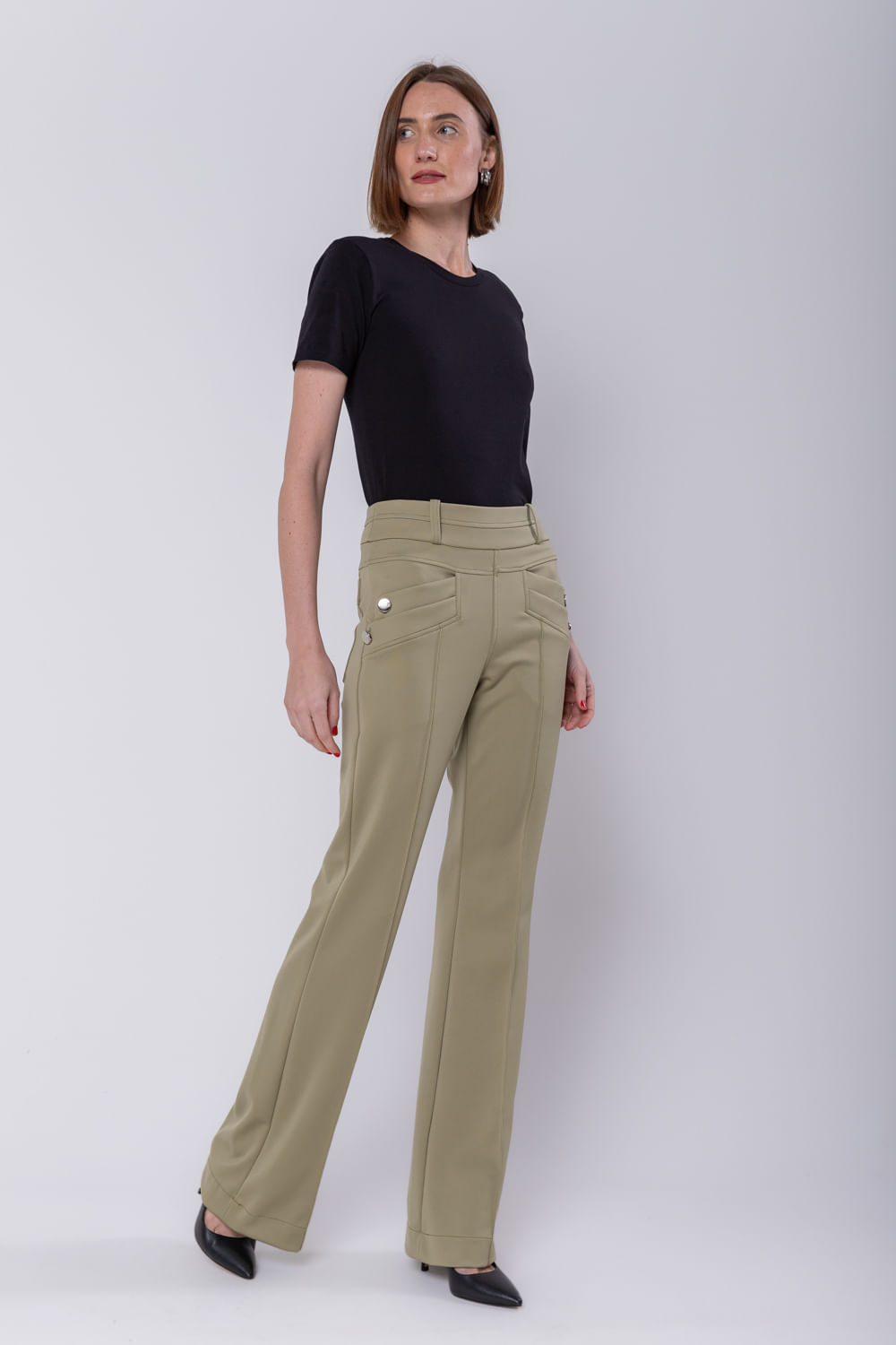 Hidrogênio - CALÇA FLARE AMORA MANGUE - 19507502