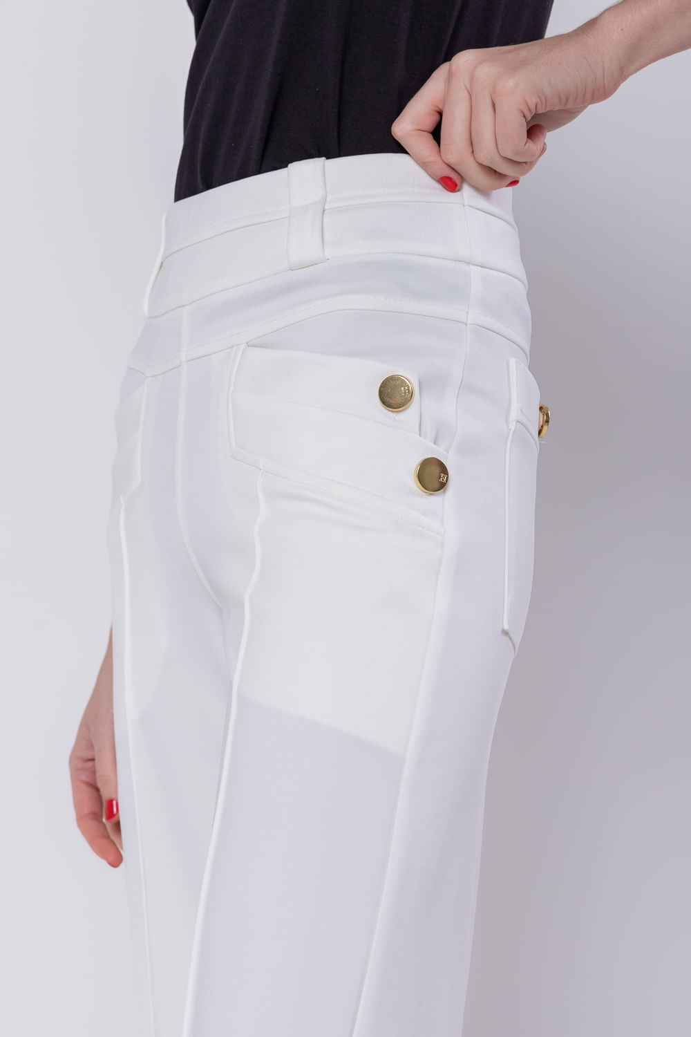 Hidrogênio - MALVINA STRAIGHT PANTS OFF WHITE - 19775018