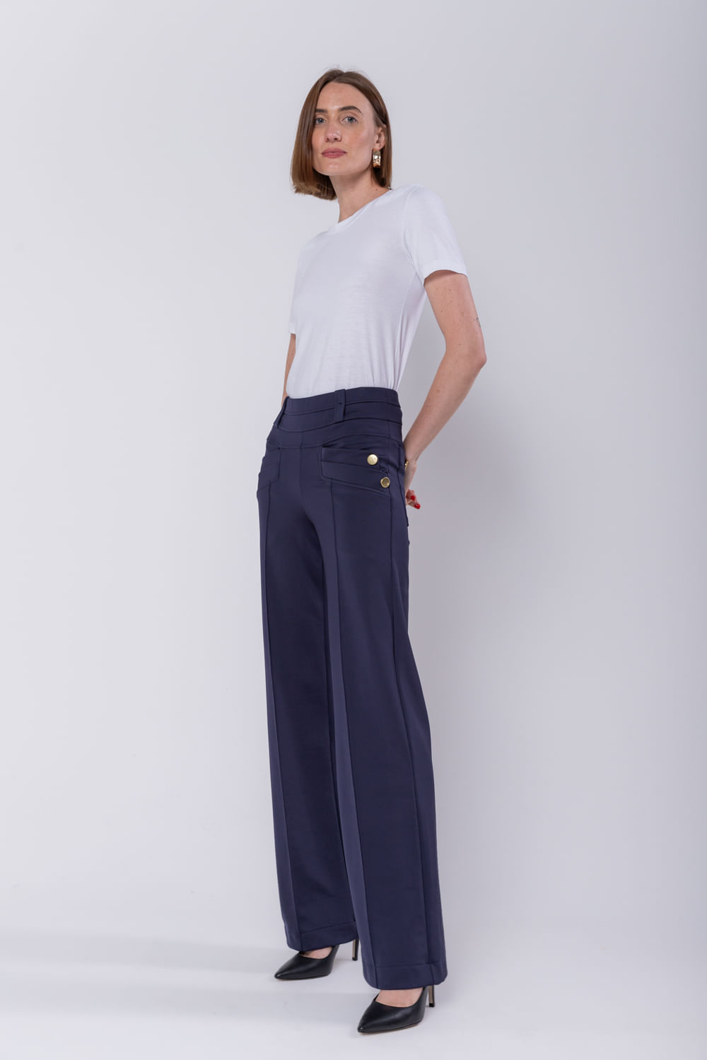 Hidrogênio - MALVINA MARINO STRAIGHT PANTS - 19775482