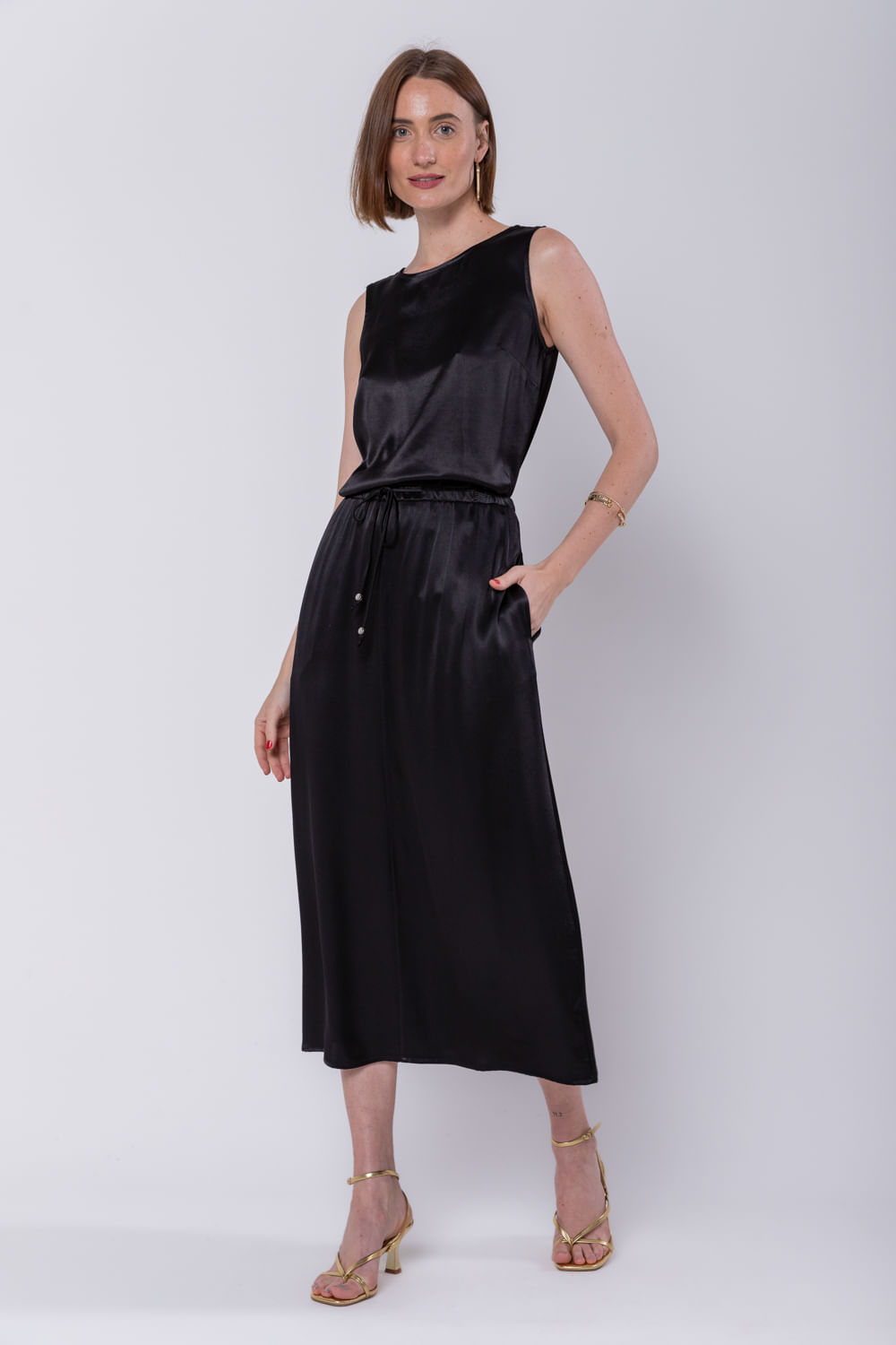 Hidrogênio - STRAIGHT MIDI SKIRT WITH BLACK POCKET - 19699001