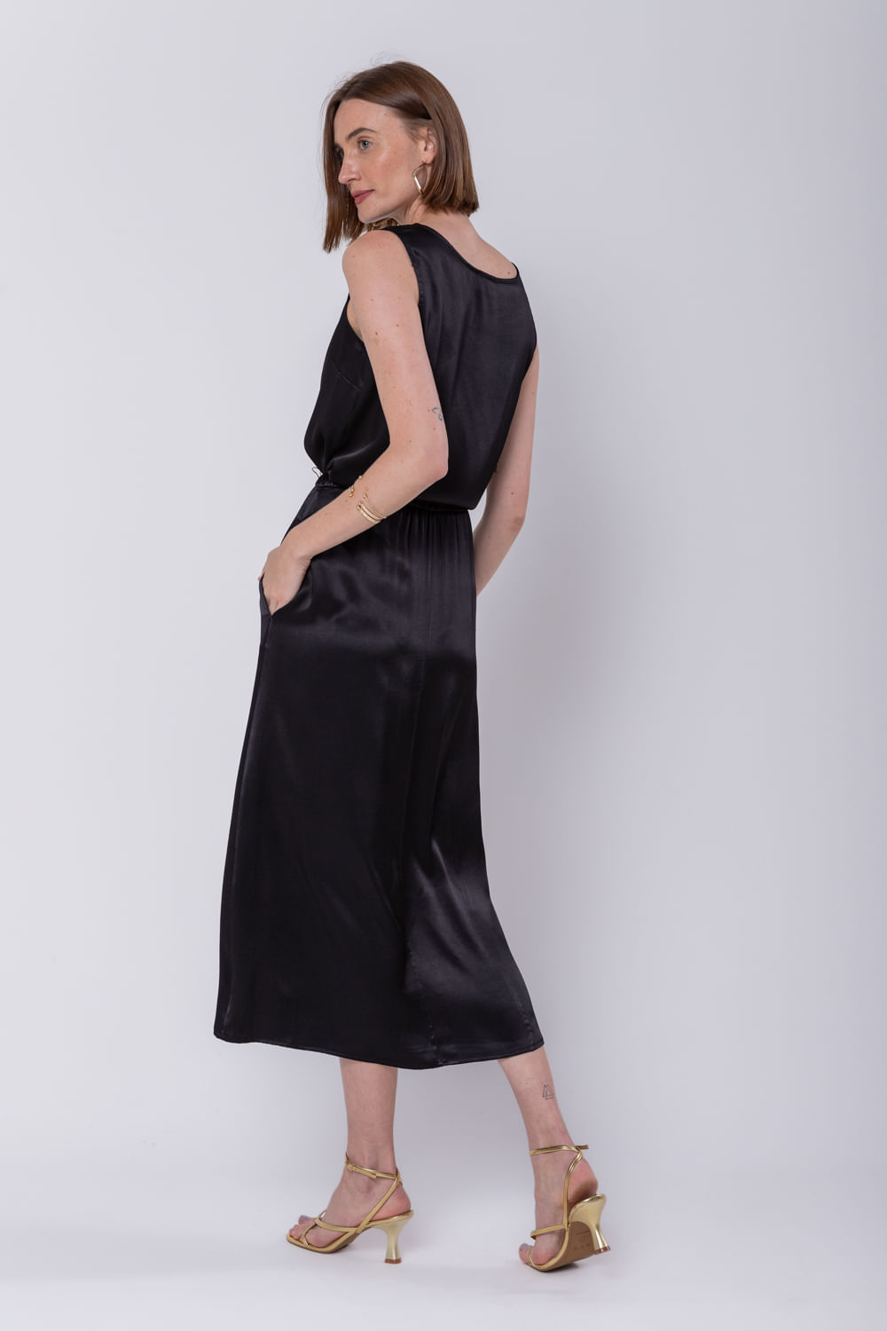 Hidrogênio - STRAIGHT MIDI SKIRT WITH BLACK POCKET - 19699001