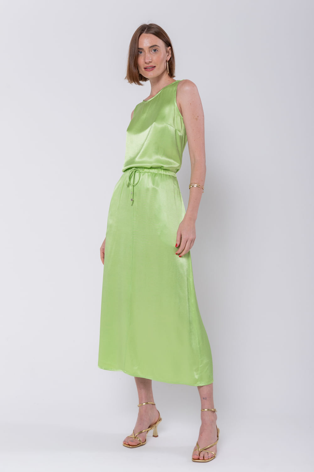 Hidrogênio - STRAIGHT MIDI SKIRT WITH PISTACHIO POCKET - 19699507