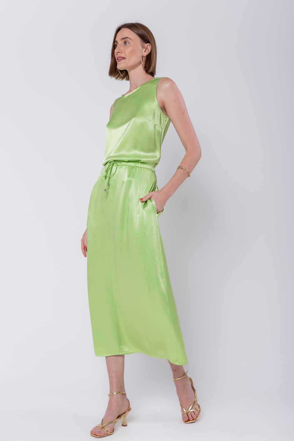 Hidrogênio - STRAIGHT MIDI SKIRT WITH PISTACHIO POCKET - 19699507