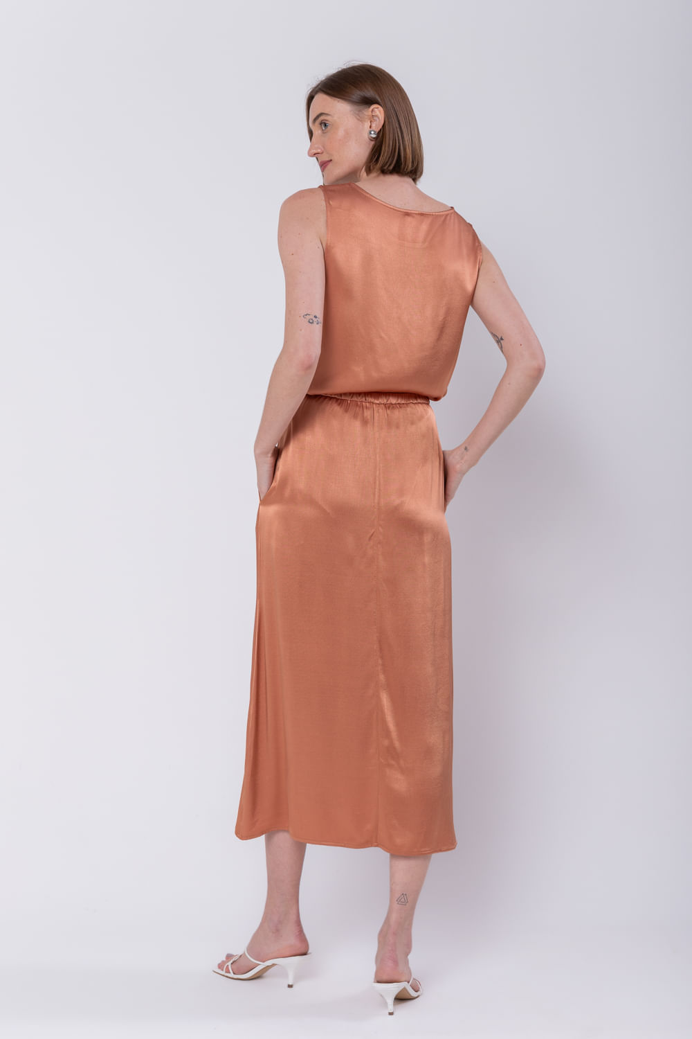 Hidrogênio - STRAIGHT MIDI SKIRT WITH PRALINE POCKET - 19699508