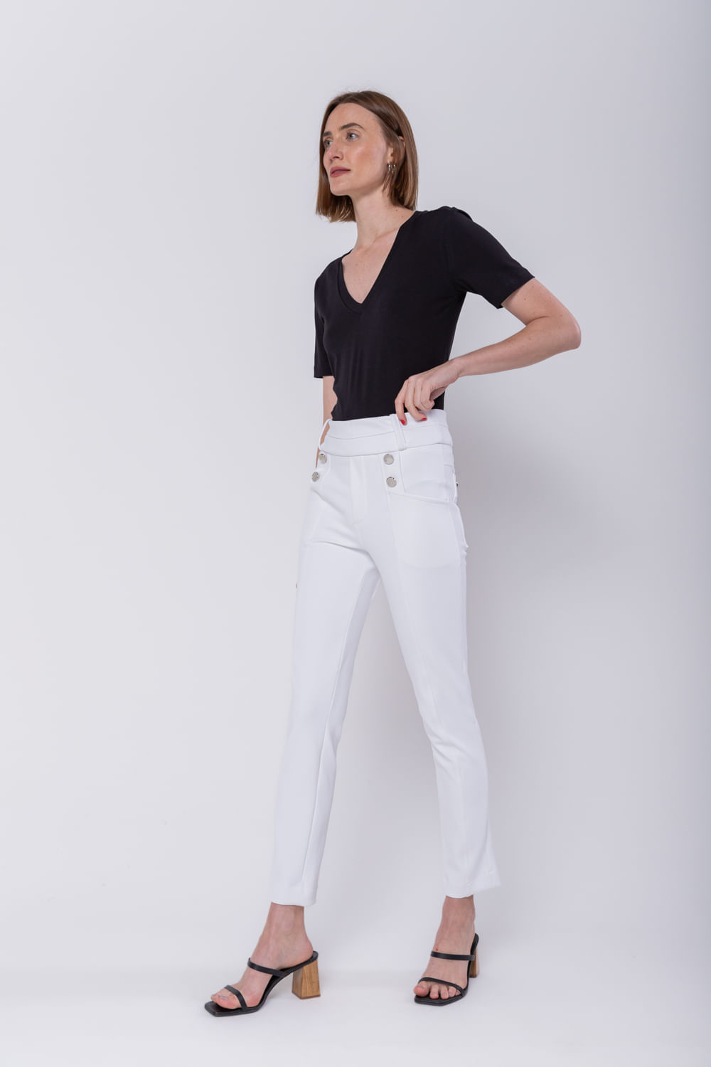 Hidrogênio - FISHERMAN PANTS WITH POCKETS AND BUTTONS ROSANA WHITE - 19485002