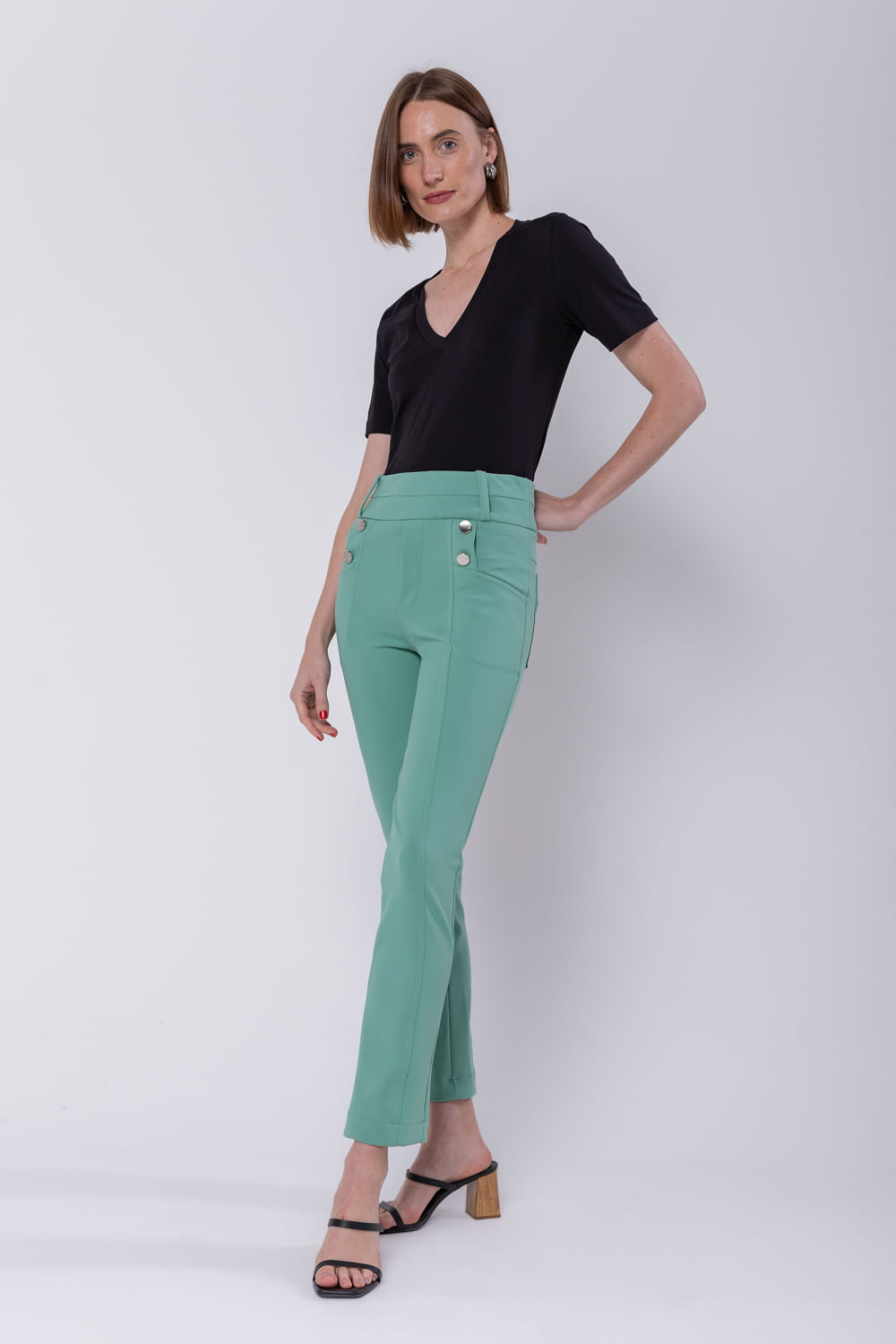 Hidrogênio - FISHERMAN PANTS WITH POCKETS AND BUTTONS ROSANA CAMESTRE GREEN - 19485472