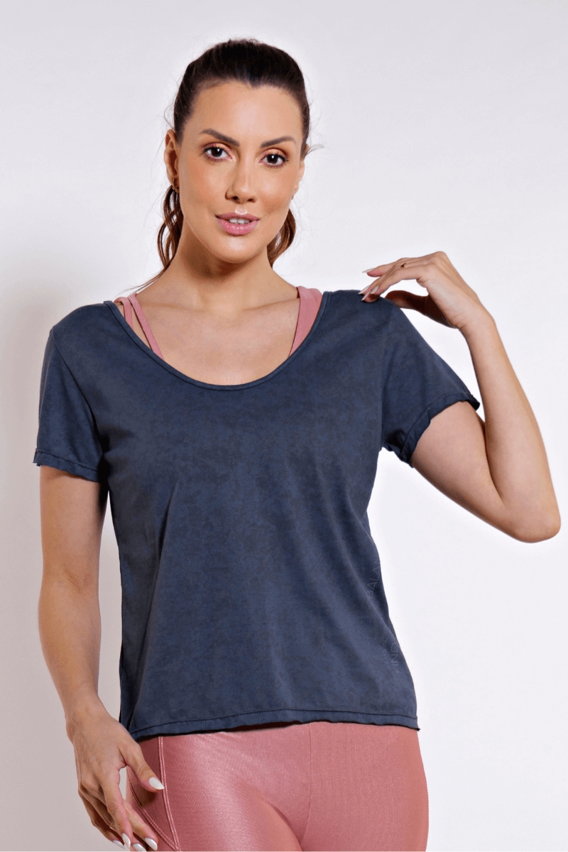 Trilha Verão - Blusa Cropped Bea - P7600 MALHA LASERWASH