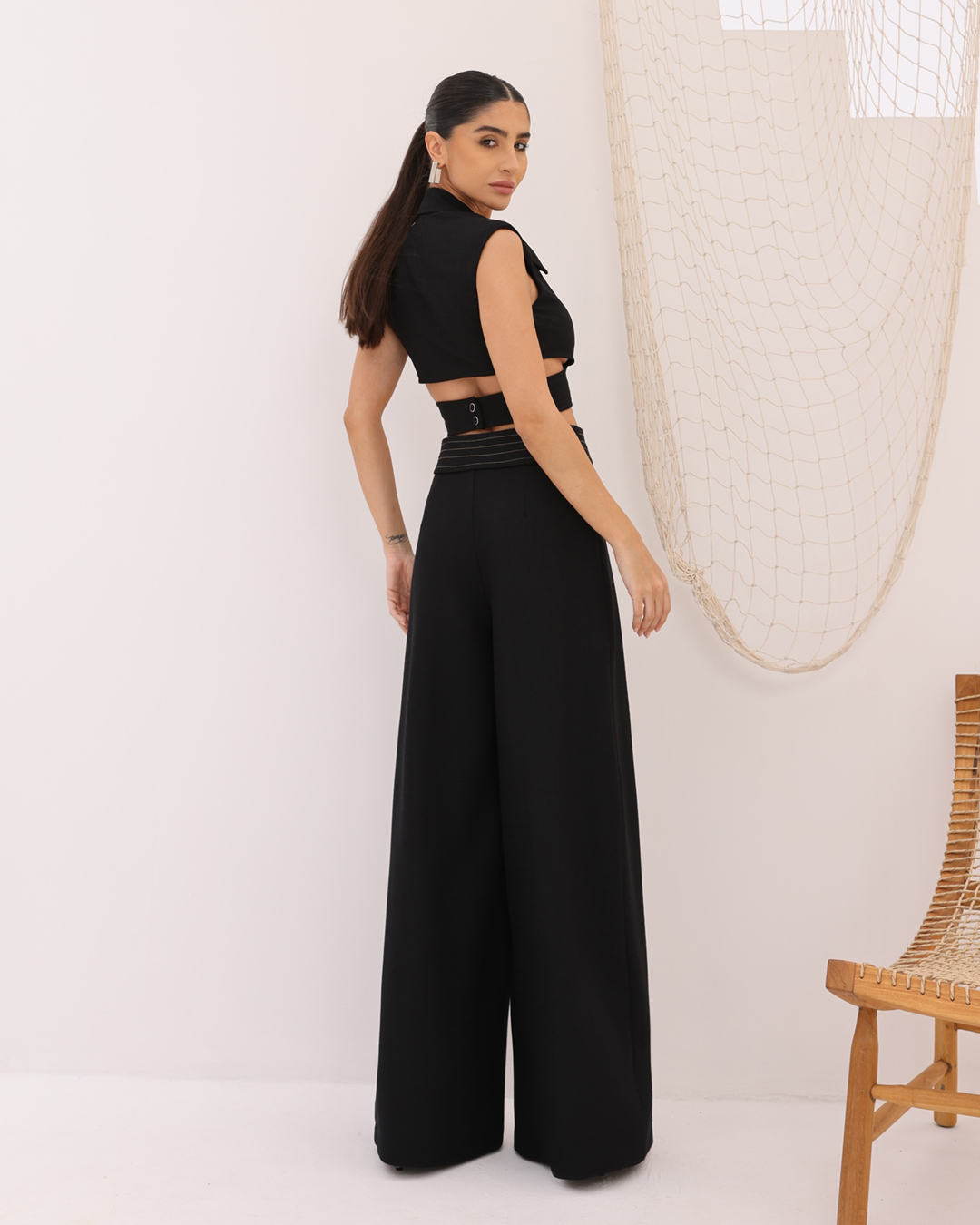 Dot Clothing - Pants Dot Clothing Linen with Belt Black - 2081PRETO