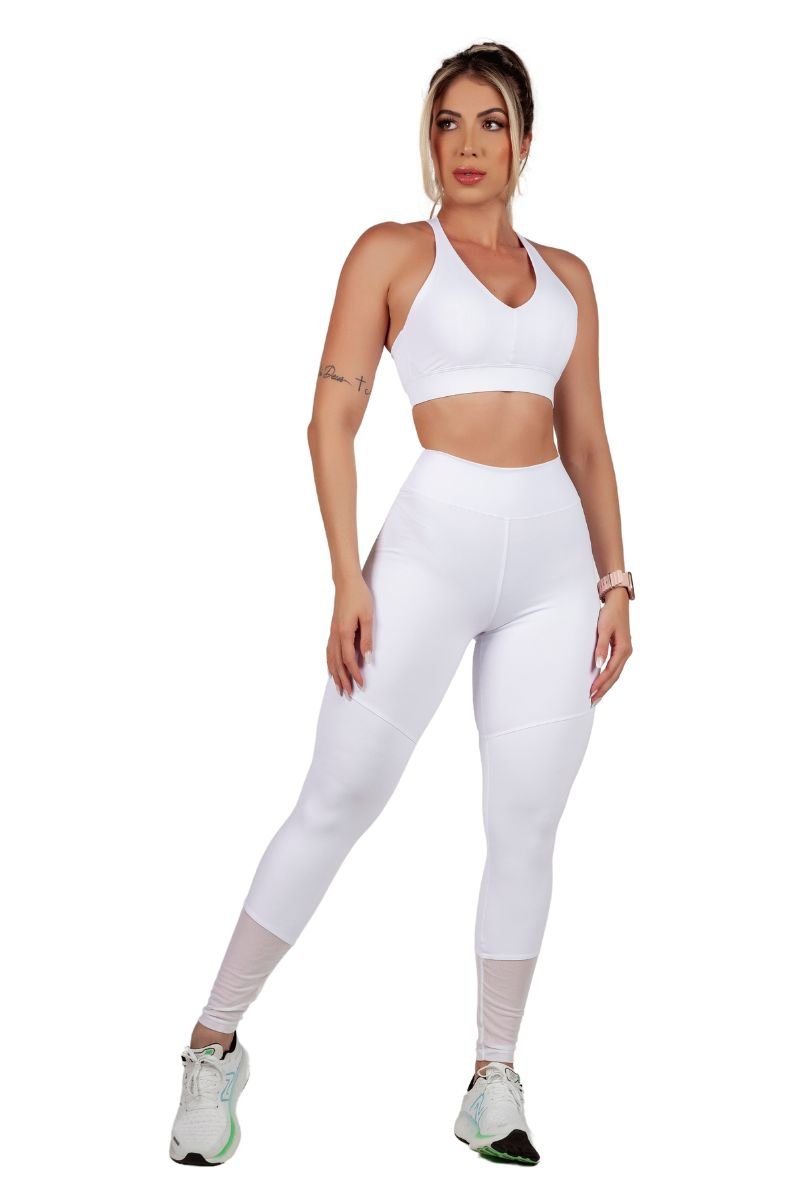 Garotafit - Conjunto Espanha Branco - FCS303BG