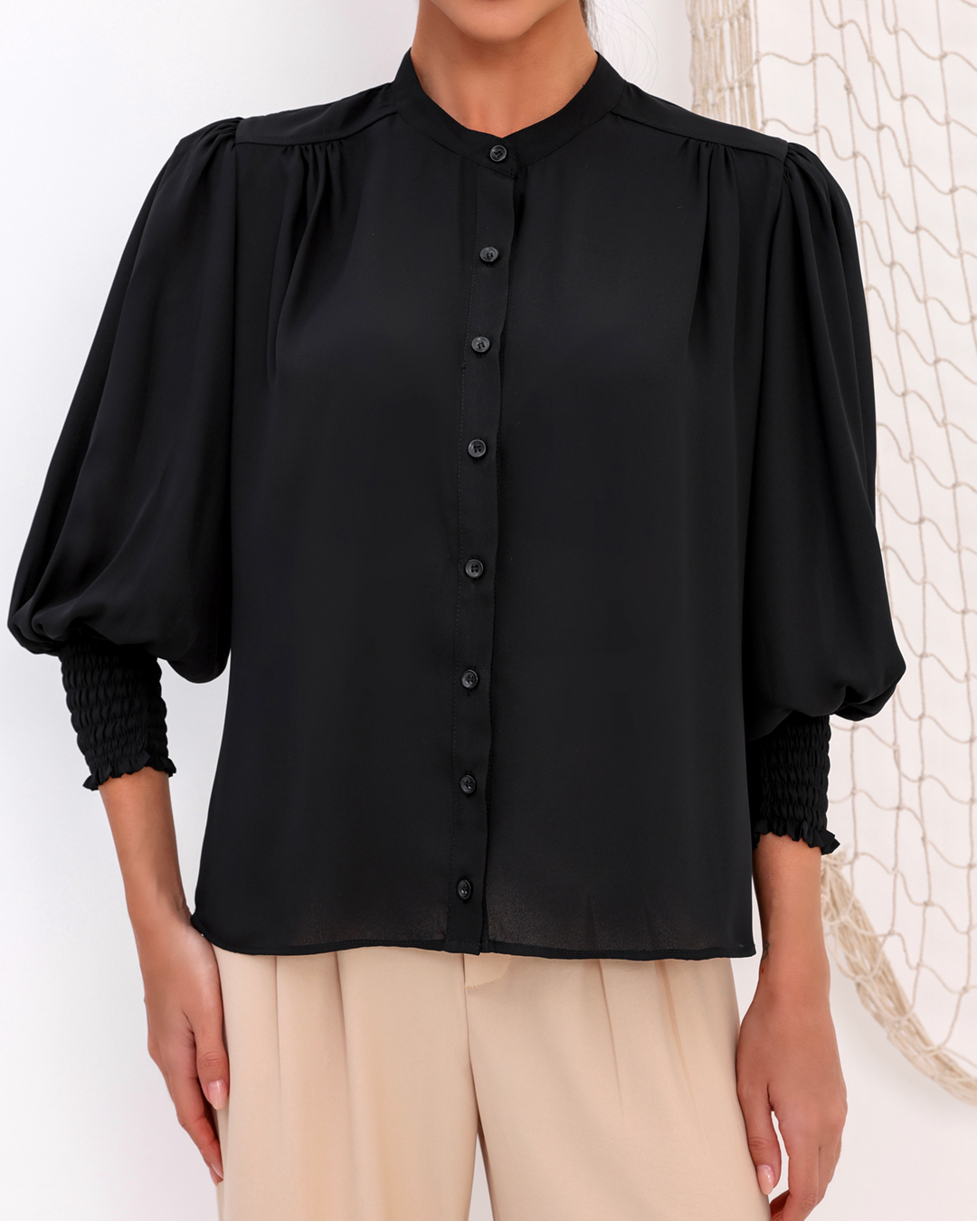 Dot Clothing - Dot Clothing Lastex Black Cuff Shirt - 0972NPRETO