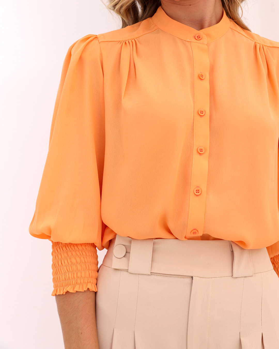 Dot Clothing - Dot Clothing Lastex Orange Cuff Shirt - 0972NLARANJA