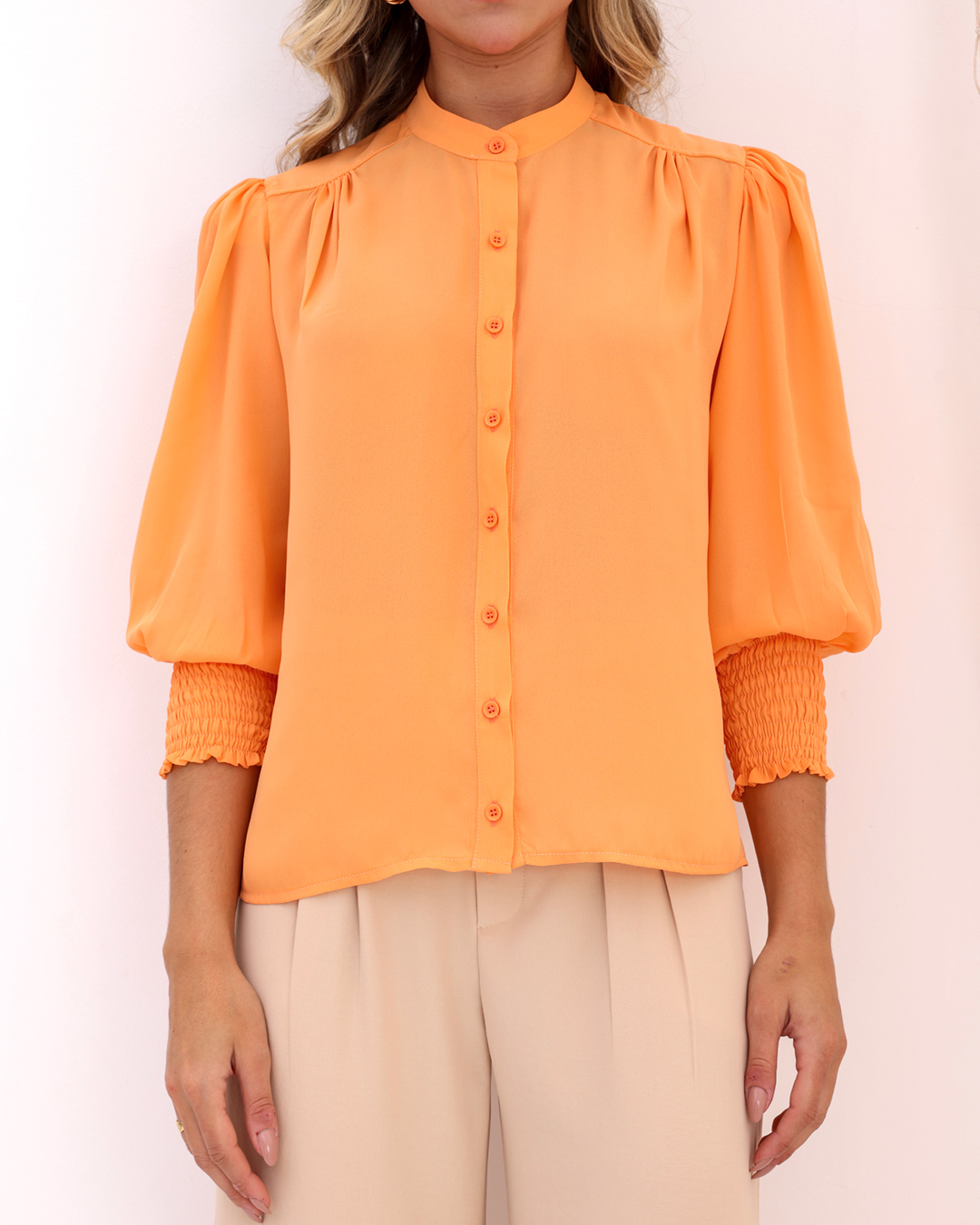 Dot Clothing - Dot Clothing Lastex Orange Cuff Shirt - 0972NLARANJA