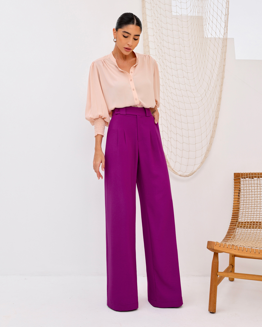 Dot Clothing - Calça Dot Clothing Alfaiataria Fucsia - 2072FUCSIA