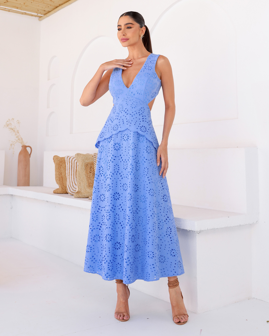 Dot Clothing - Dress Dot Clothing Longuete Laise Azul - 2110AZULESC