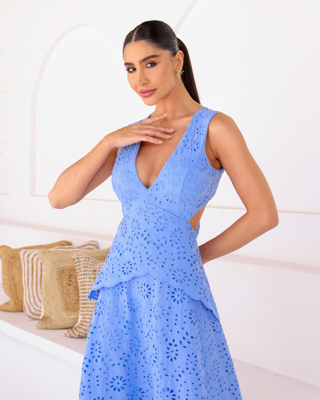 Dot Clothing - Dress Dot Clothing Longuete Laise Azul - 2110AZULESC