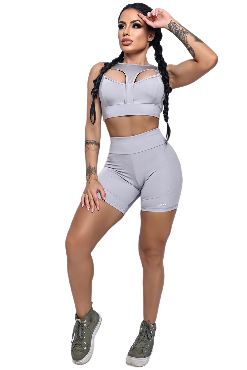 Trincks - Conjunto Short e Top Basic Silver - 