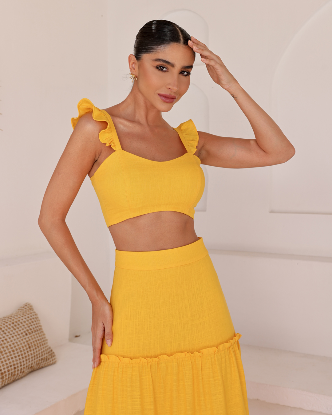 Dot Clothing - Conjunto Dot Clothing Saia Longa Amarelo - 2086AMARELO