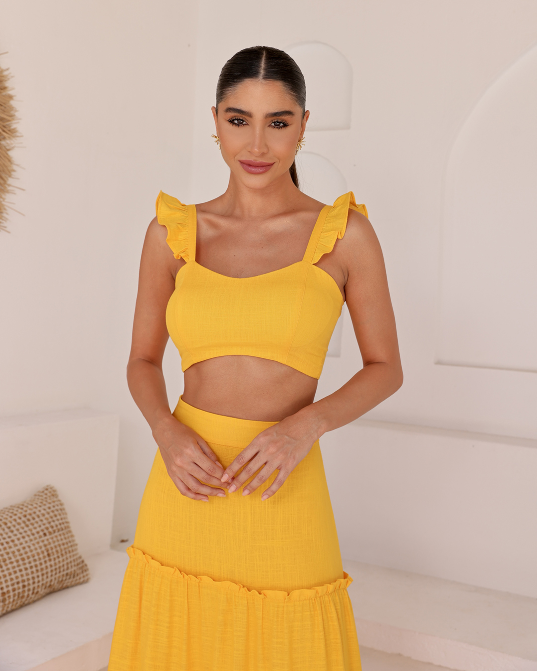 Dot Clothing - Conjunto Dot Clothing Saia Longa Amarelo - 2086AMARELO