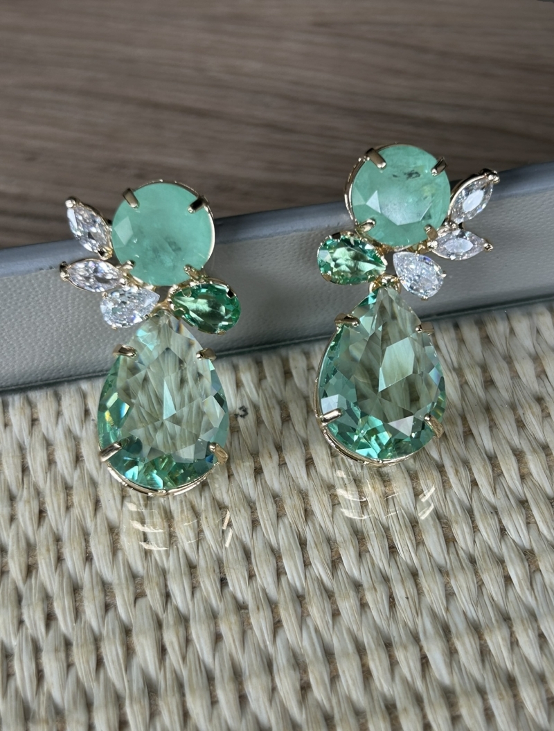 Mikabe - Light Green Party Earring - MK1646