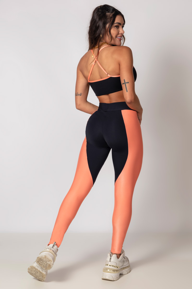 Hipkini - Pov Leggings: Gym Summer Orange with Black - 33330223