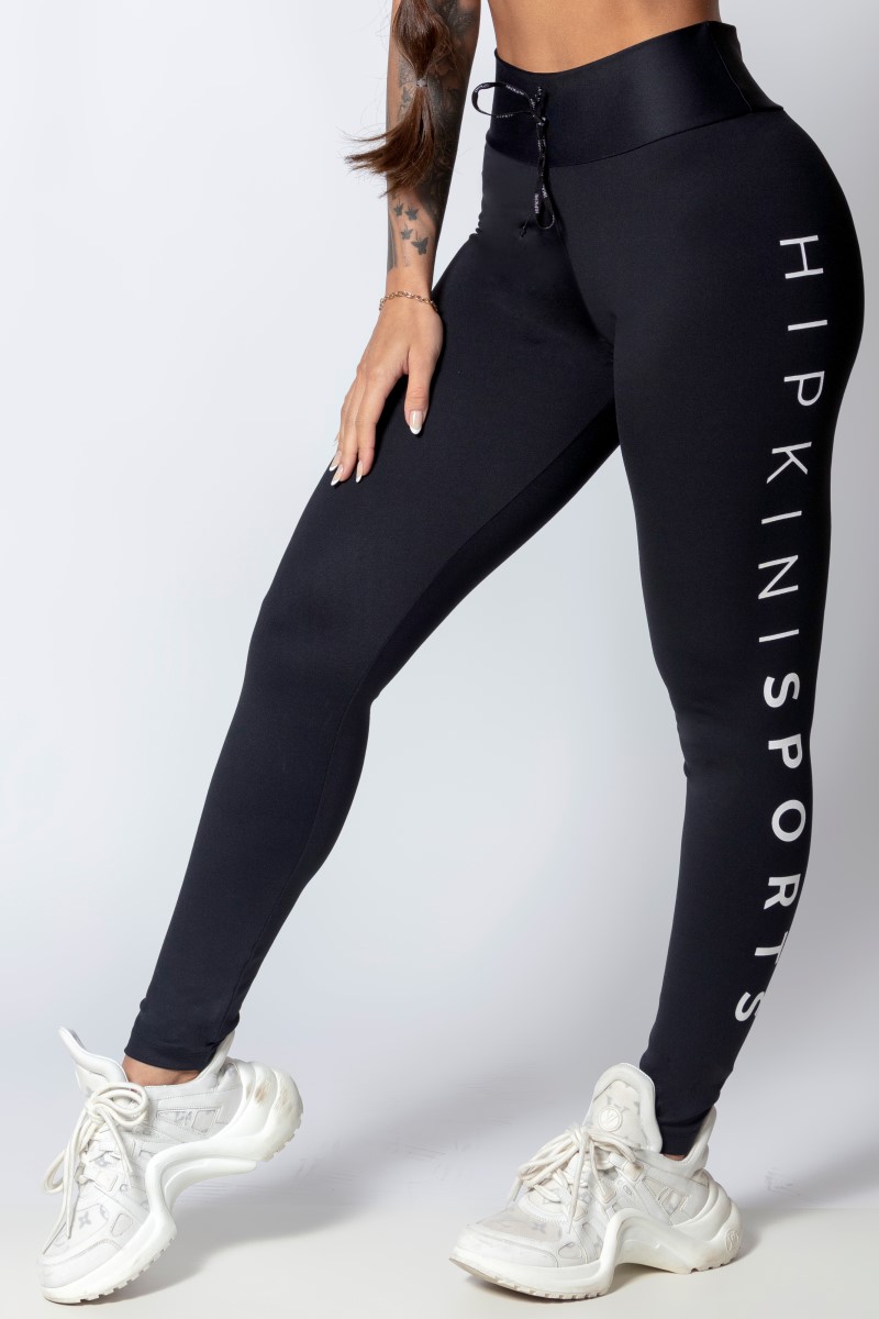 Hipkini - Legging Sporty Style Preta com Silk Lateral - 33330265