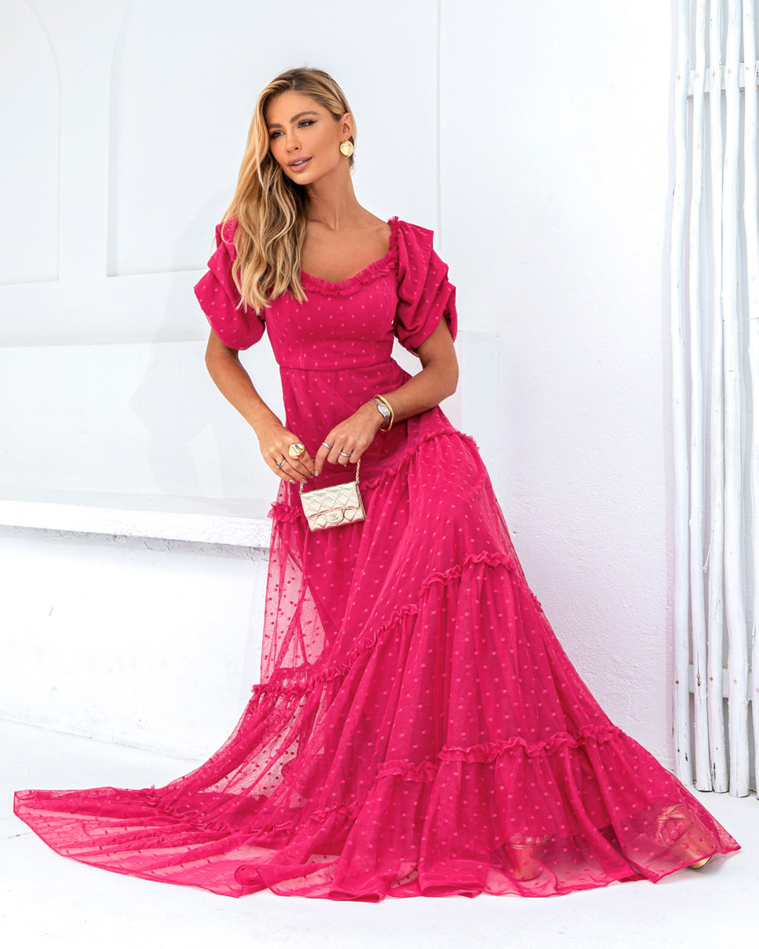 Dot Clothing - Dress Dot Clothing Long tulle Pink - 2029PINK