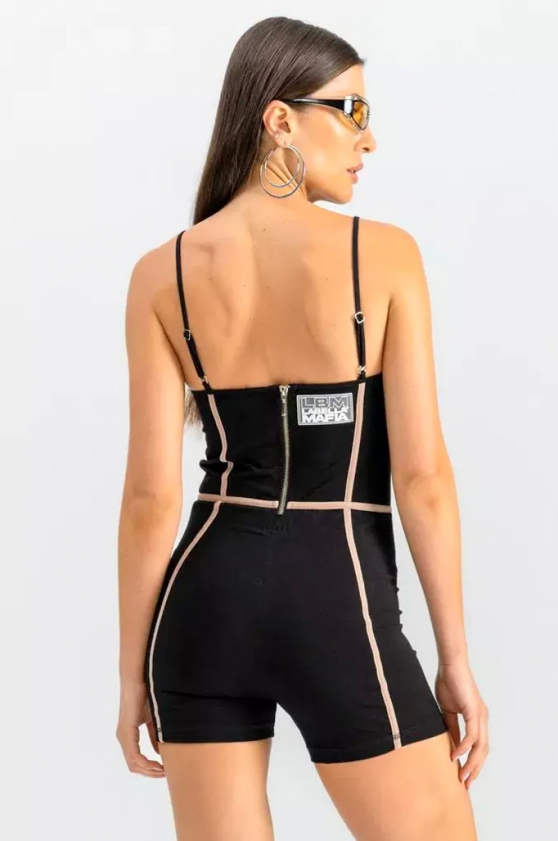 Labellamafia - Labellamafia Black Haze Mesh Romper - 27873