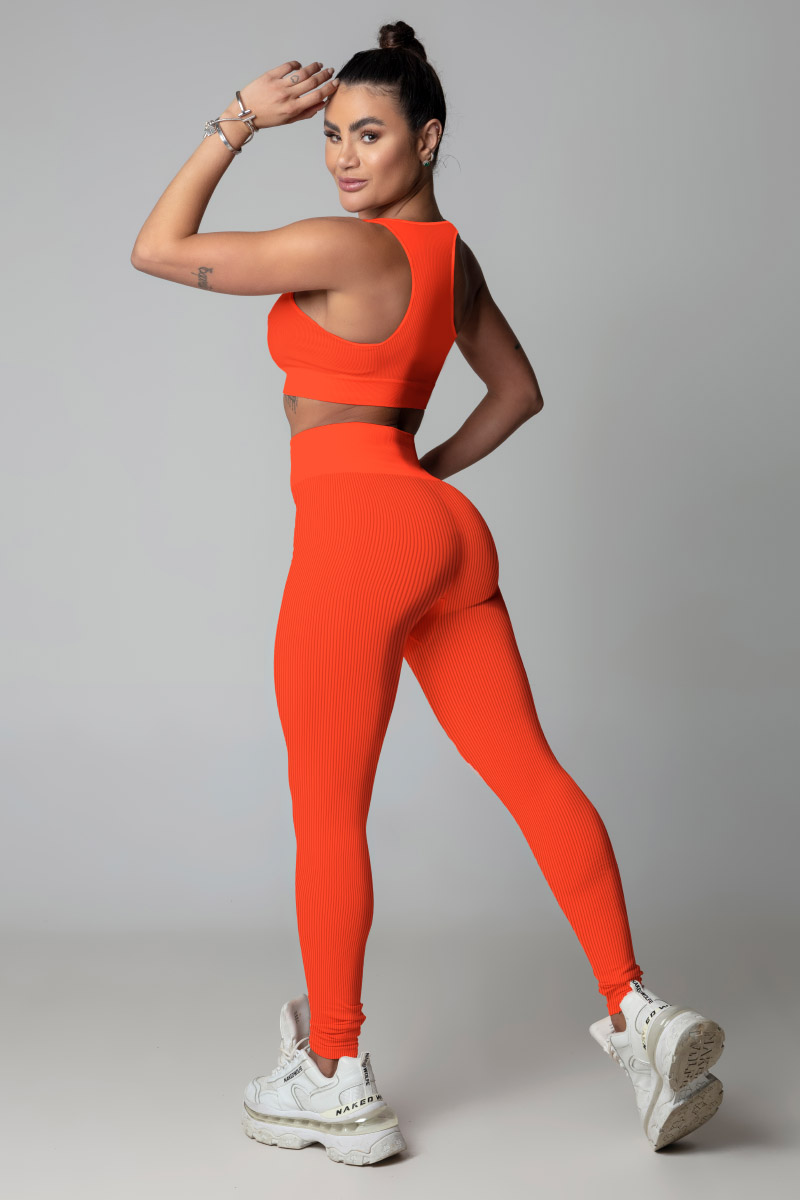 Hipkini - Pov Top: Gym Summer Seamless Ribbed Orange - 33330374