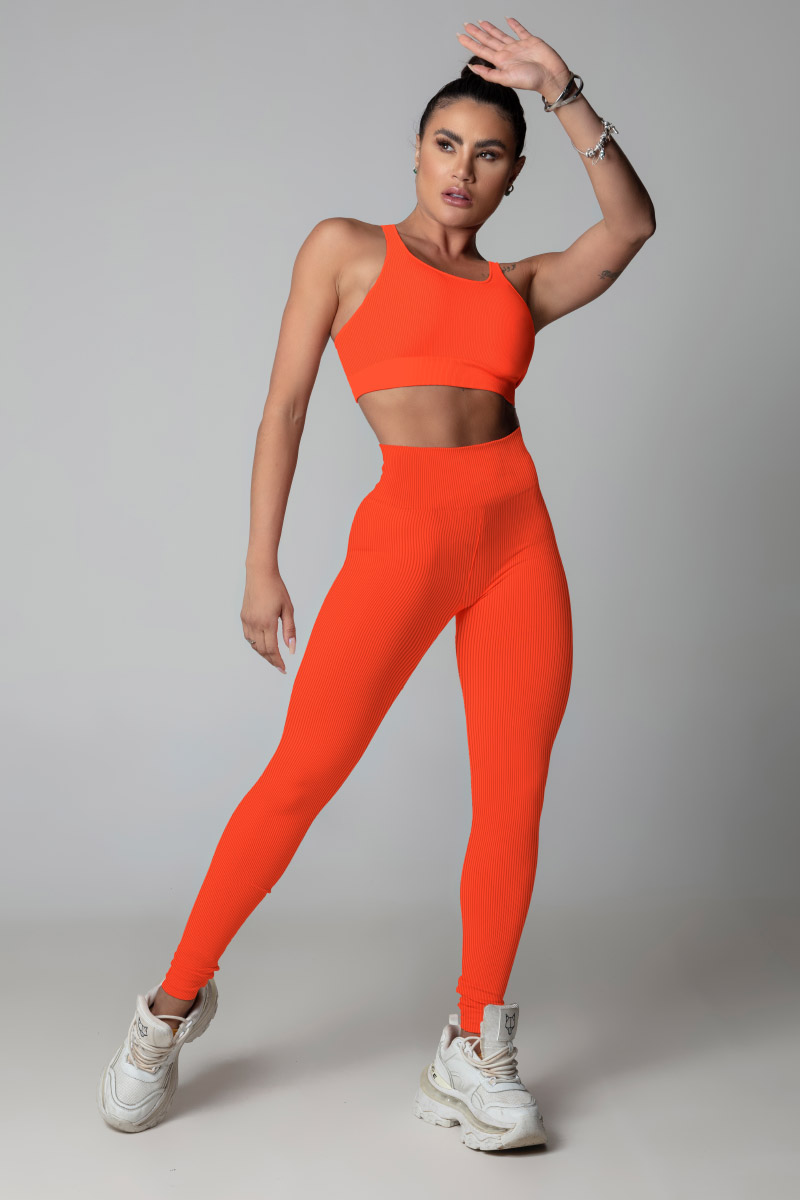 Hipkini - Pov Top: Gym Summer Seamless Ribbed Orange - 33330374