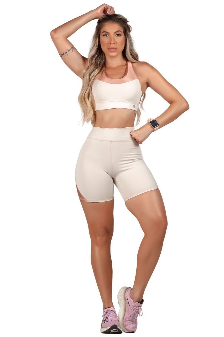 Garotafit - Shorts La Bella Creme - SH532NDG