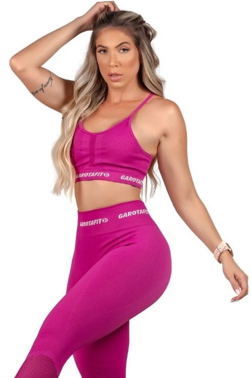 Garotafit - Top Seamless Hit Rosa Escuro - TOB74DPG