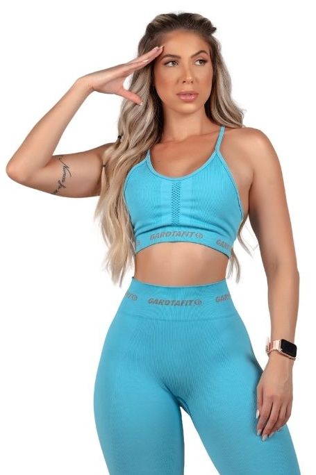 Garotafit - Top Seamless Hit Azul Bebê - TOB74LIG