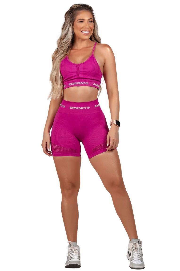 Garotafit - Shorts Seamless Hit Rosa Escuro - SH523DPG