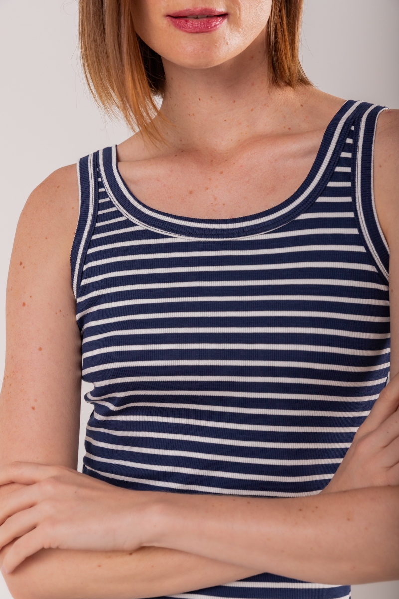 Hidrogênio - NAVY RIBBED STRIPED TANK - 19848004