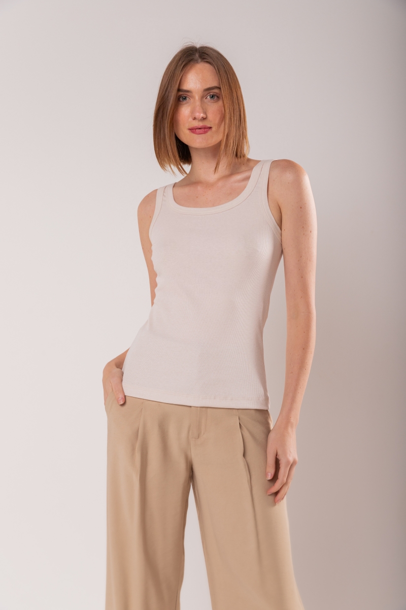 Hidrogênio - OFFWHITE ROUND NECK RIBBED VAT - 19760018