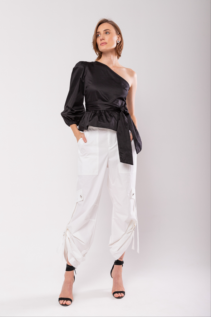 Hidrogênio - MURIEL CARGO OFFWHITE PARACHUTES PANTS - 19765018