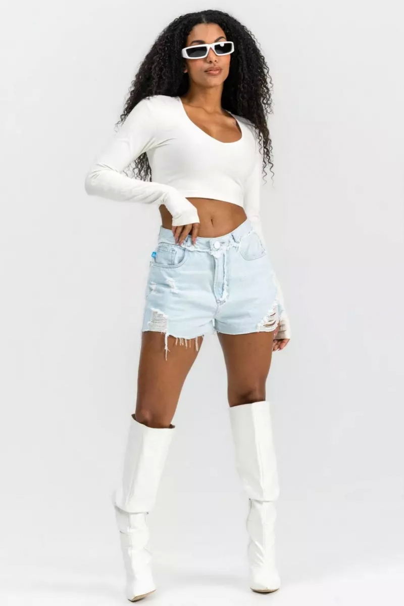 Labellamafia - Shorts Boyfriend Lush Jeans Azul Labellamafia - 28113