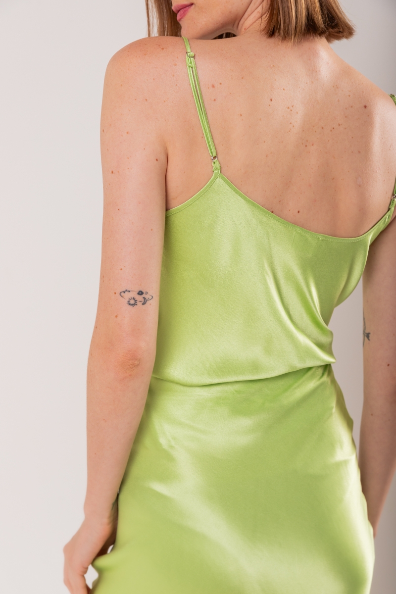 Hidrogênio - Pistachio satin tank top - 19835507