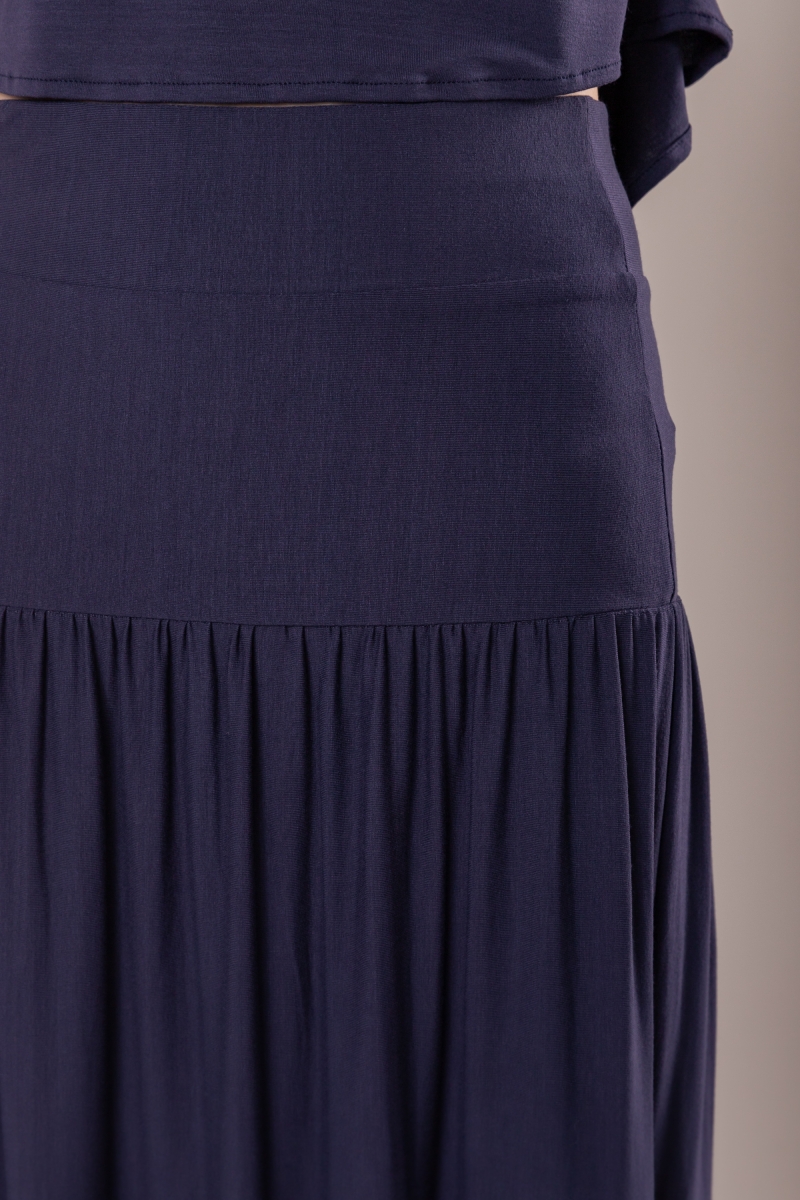 Hidrogênio - NAVY VISCOLYCRA LONG 3 MARIAS SKIRT - 19856004