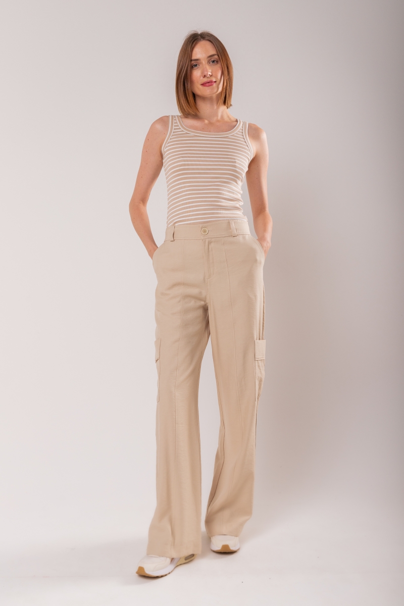 Hidrogênio - NAIR BEIGE STRAIGHT TROUSERS - 19793