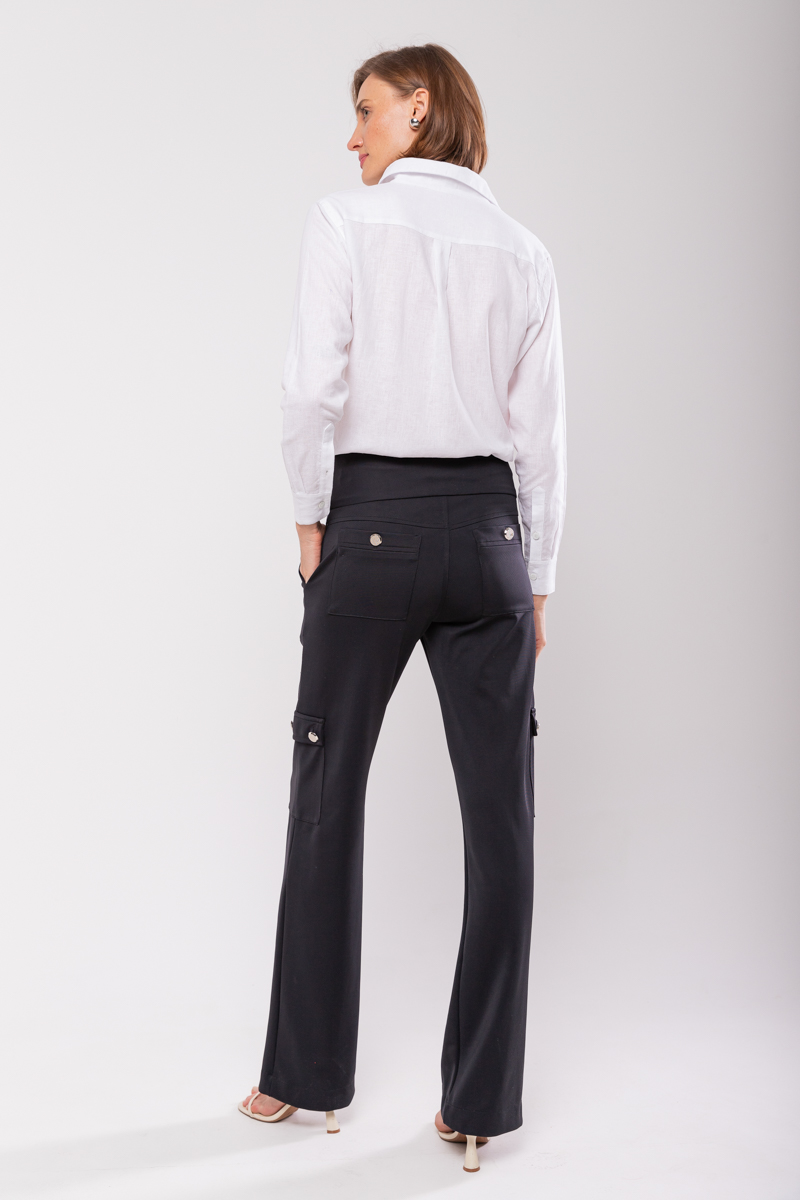 Hidrogênio - MARIA DAS GRAÇAS STRAIGHT TROUSERS BLACK - 19779001