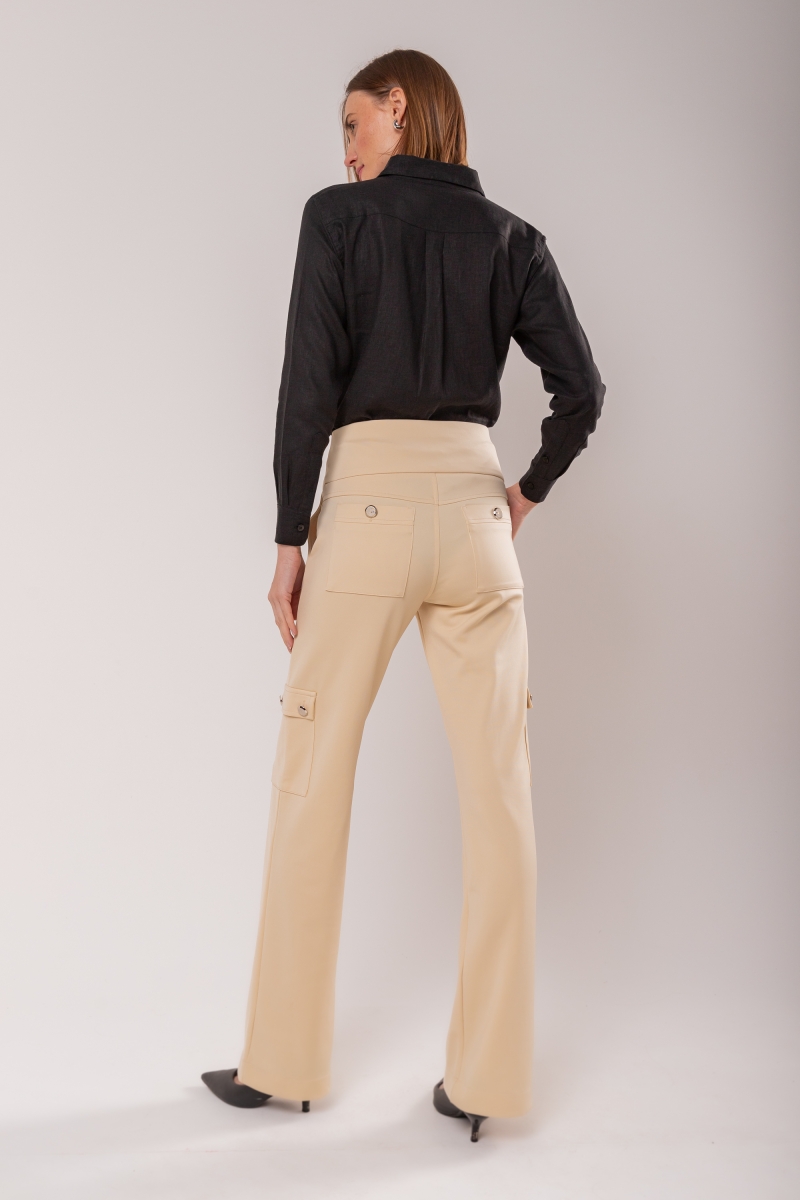 Hidrogênio - MARIA DAS GRAÇAS STRAIGHT TROUSERS CREAM - 19779016