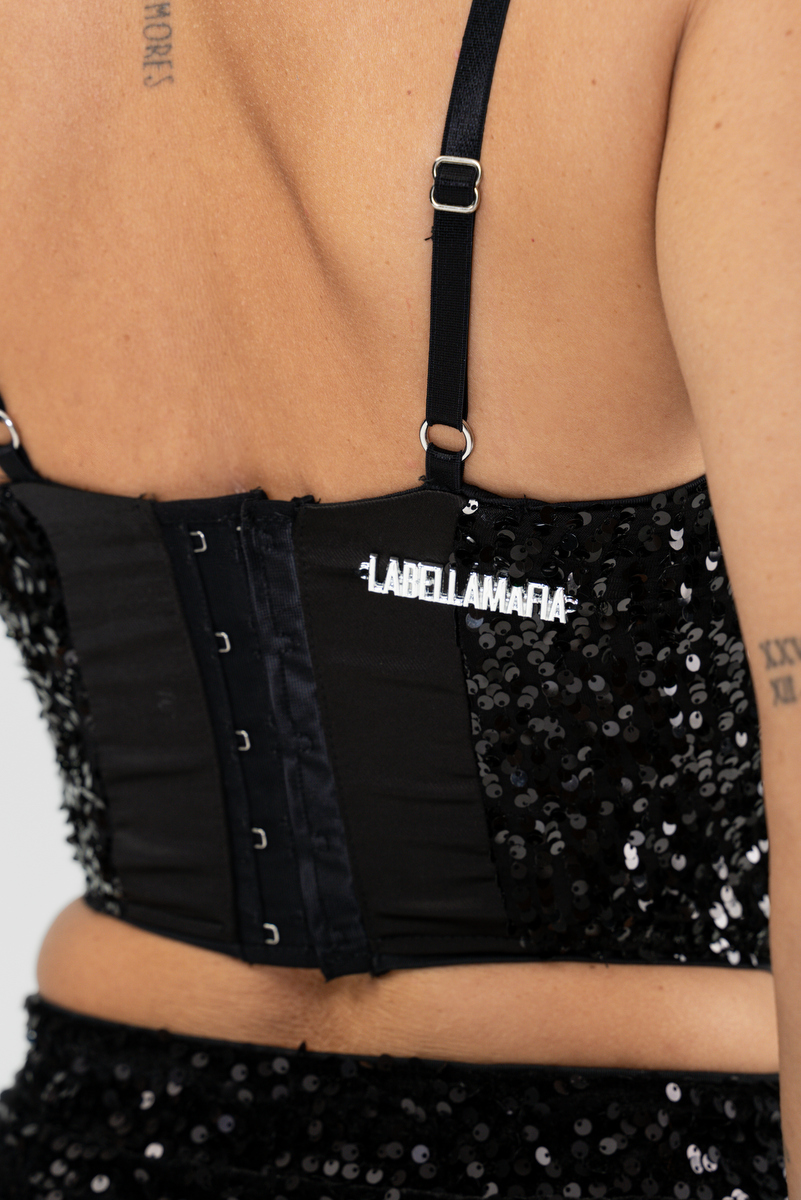 Labellamafia - Cropped Sequin Stimulus Black Labellamafia - 30199