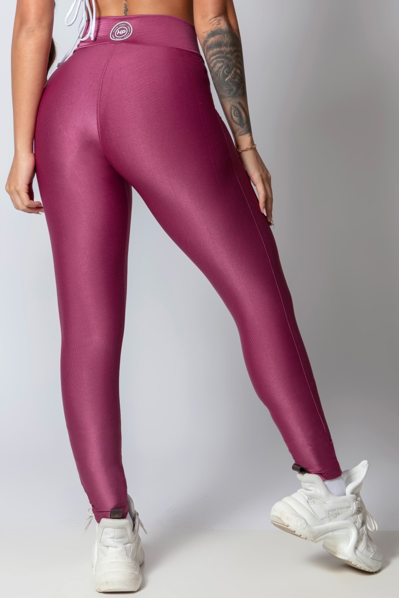 Hipkini - Legging Sporty Style Vinho Cós Transpassado - 33330257